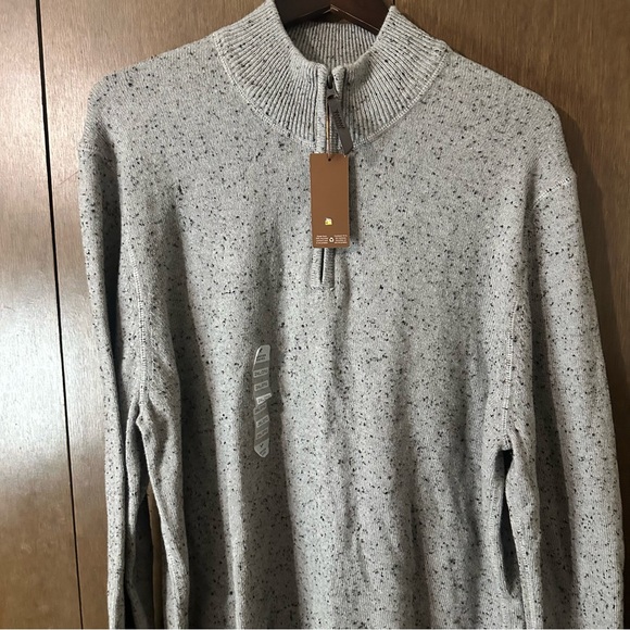 Denver Hayes Men's Speckled Grey Quarter-Zip Sweater Cozy Size 2XL NWT - Picture 3 of 11